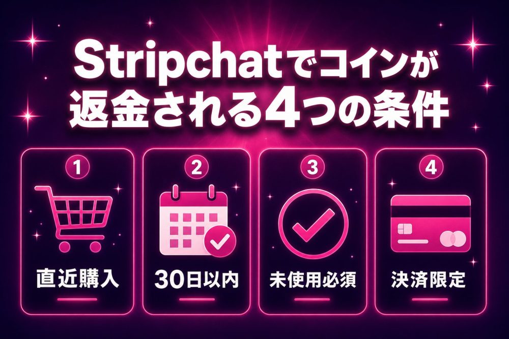 Stripchatでコインが返金される4つの条件