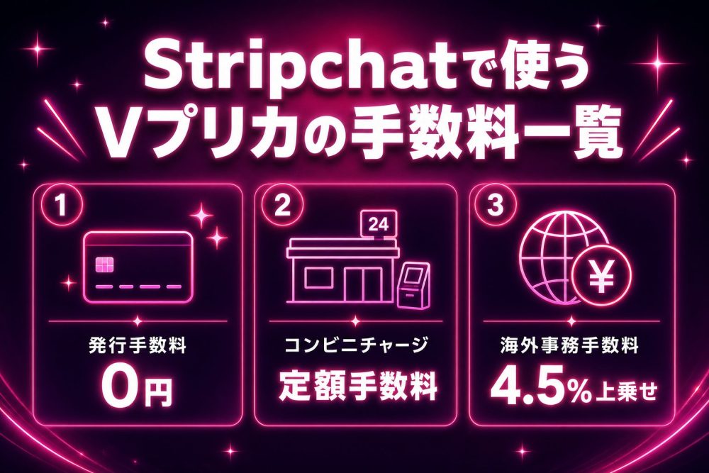 Stripchatで使うVプリカの手数料一覧