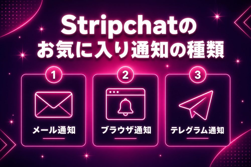 Stripchatのお気に入り通知の種類